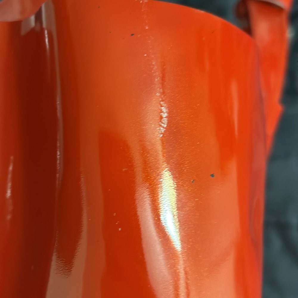 Furla Red Patent Leather Structured Divide It Tote Bag Silver Logo Charm - Picture 16 of 16